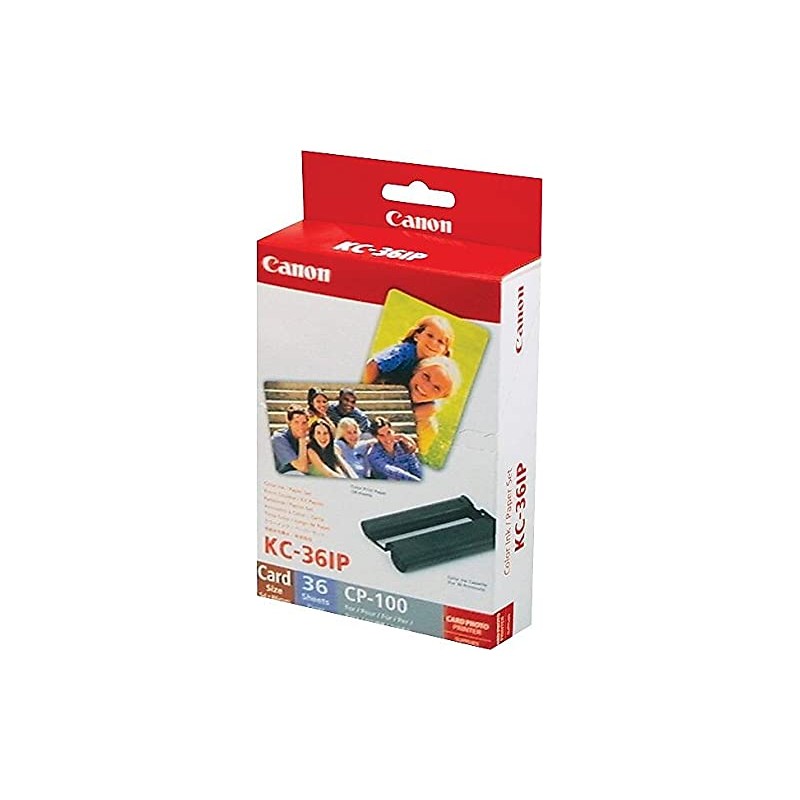 Canon 7739A001 (KC-36IP) Ink & Photo Paper Set, Black/Tri-Color in