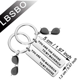 You Are The Maverick To My Goose Set of 2 Best Friend Keychain Set BFF Jewelry (Maverick Goose -Set CA)
