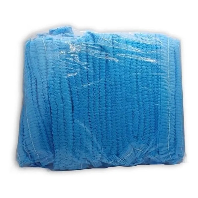 Cofia Gorro Cubrepelo Plisado Desechable Bolsa 100 Piezas
