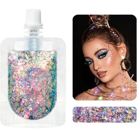 Purpurina Glitter Corporal Decoración Facial con Brillo Destellante Purpurina Y Brillo Facial Corporal Para Las Vacaciones Carnaval Maquillaje Graduación Festival y Conciertos De Música