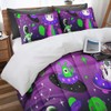 Nesphy Alien Space Cat Twin Comforter Set, Moon Neon Bedding