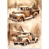 AB Studios Sepia Christmas Truck Duo | Rice Paper |