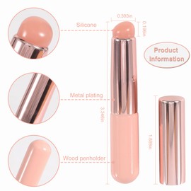 WOKOTO 5pcs Red Silicone Ombre Nail Brushes, Silicone Nail Tools Gradient Design Ombre Brush For Nails, Nail Powder Dip Tools Chrome Applicator, French Nail Design Nail Art Brush For Acrylic Nails