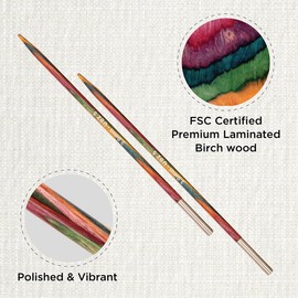 KnitPro 20421, Punte Corte per Ferri da Maglia Symfonie, in Legno, intercambiabili, 3 mm