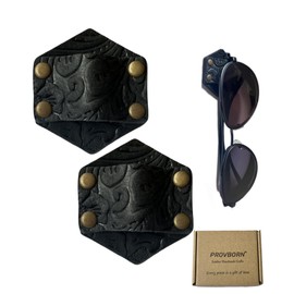 PROVBORN Leather Sunglass Holder for Car Dash One Handed, Eye Glasses Holder Organizer for Wall nightstand, Unique Gifts