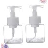Mobestech 2 Pcs Transparent Pump Foaming Bottle Refillable Makeup Press