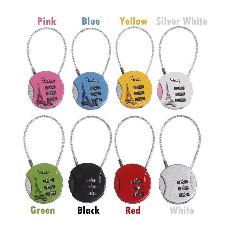 Vogueing Tool Password Lock Resettable Set, 3 Digit Combination Padlock
