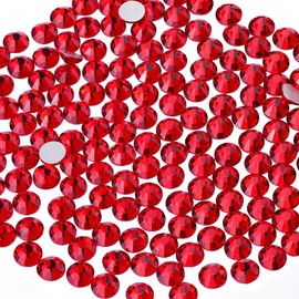 5000PCS SS6/2mm Crystal Rhinestones (Red/Siam), Bedazzling Flatback Glass Rhinestones for Crafting DIY Nail Art Makeup Decoration, Gems Diomand Charms for Tumbler Shoes Clothing Mug