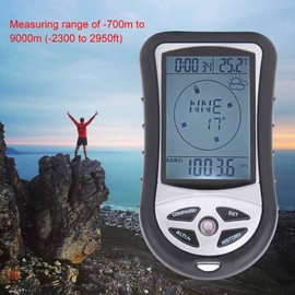 Kuuleyn 8 in 1 Digital Anemometer Barometer Handheld,Multifunctional Barometer Altimeter,Temperature Wind Chill Tester,Handheld Altitude Gauge Thermometer Electronic Navigation Compass Barometer