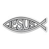 Silver Jesus Fish Mini Magnet by Magnet America Is 1.375"