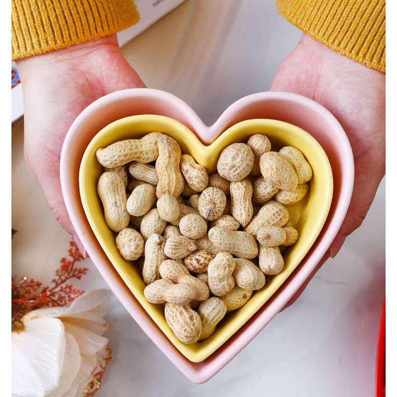 Sizikato Cute Heart Shaped Ceramic Bowl Salad Bowl Dessert Bowl