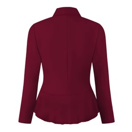 Hybrid & Company Women's Casual Work Office Elegant Open Front Premium Nylon Blazer Jacket JK1135 1073T Wine L