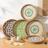 Round Rattan Tray Home Decor with Wood Bead Garland, 12''