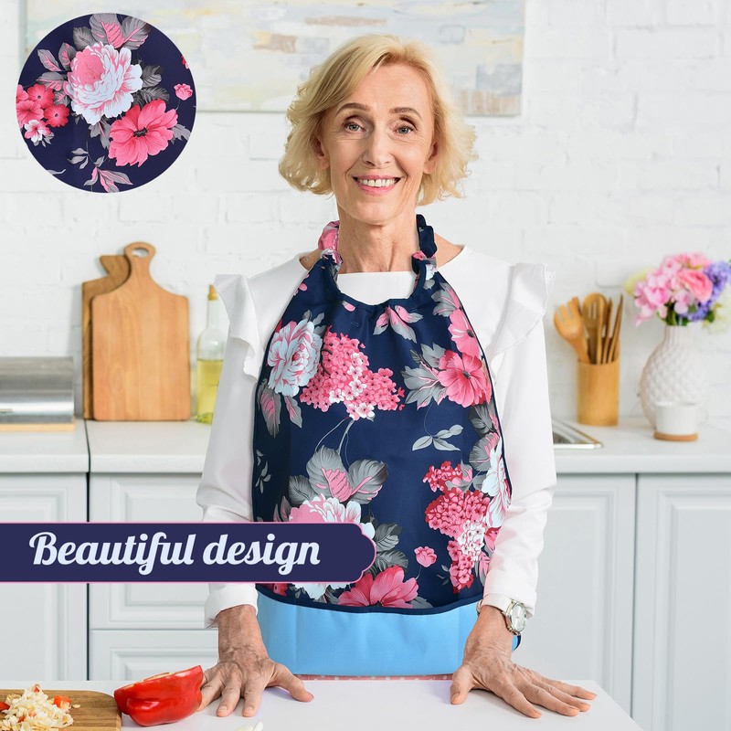 Celley Adult Bibs (3-Pack), Gift for Elderly, Reusable and Washable