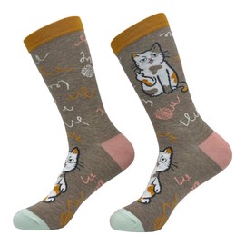 Crazy Dog T-Shirts Women's Cat Flipping The Bird Socks Funny Jerk Mean Kitten Footwear