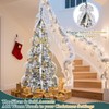 6.5FT Snow Flocked Pull Up Prelit Christmas Tree with 200