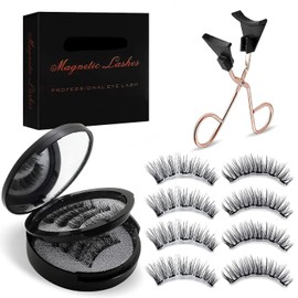Magnetic Eyelashes, Effectively 3D Natural Look False Lashes without Eyeliner, Reusable & Light Weight Magnetic Eyelashes with Applicator No Glue