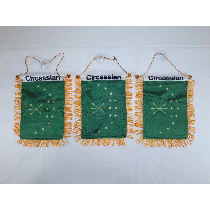 Unbranded Rearview Car Mirror Circassian (Adiga) Mini Flag Pennant