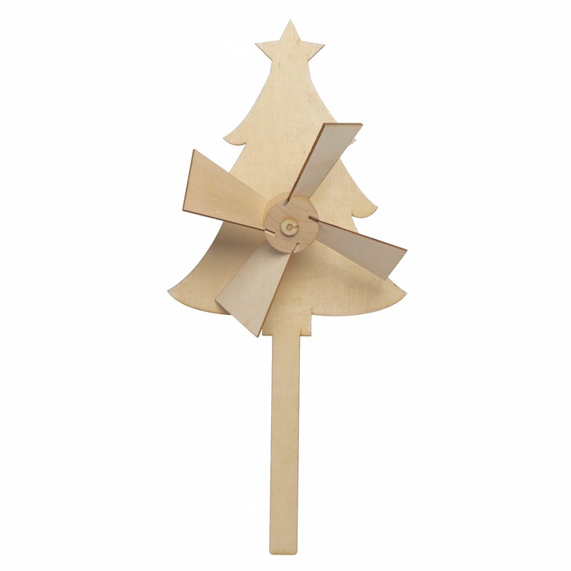 Baker Ross FC209 Christmas Wooden Windmill Kits - Pack of