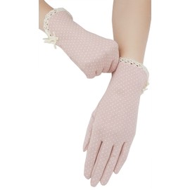 Lovful Summer Women Screentouch Gloves Sun Uv Protection Driving Gloves,Pink