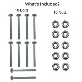 M6 (6mm x 75mm) Cup Square Carriage/Coach Bolt & Nut Set - Steel (Pack of 10)