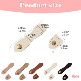 8 Sets Sew-On Leather Purse Clasps,snap Fastener kit,DIY Craft Leather Snap Buckles & Sewing Accessories for Wallets, Shoulder Bags, Handbags (5 Colors)