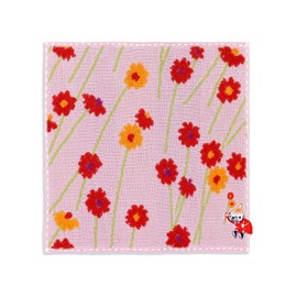 Moomin Flower Picker Little My Towel Handkerchief, Purple, Little My Flower, Gauze Pile, Full Fee Cotton, 47-0410080, Approx. 9.8 x 9.8 inches (25 x 25 cm)