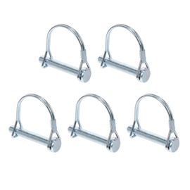 Leliafleury 5Pcs Shaft Locking Pin Trailer Lock Pin With Round Arch Safety Coupler Pin Wire Lock Pin for Track Farm Lawn Trailers Garden (5mm x 40mm)
