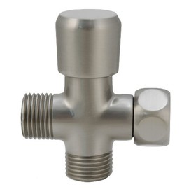 Shower Flow Diverter, Made of Solid BRASS with BRASS Handle - By PlumbUSA … (Satin Nickel)