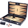Backgammon Sets for Adults, 15 Inch Premium Carbon Fiber Faux