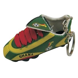 Football Soccer Futbol Mini Shoe KeyChains KeyRings - Asia & Africa (1-Pack, Country: Ghana)