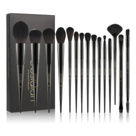 Juego de brochas de maquillaje profesional Docolor DO-DA1502 15 unidades color negro