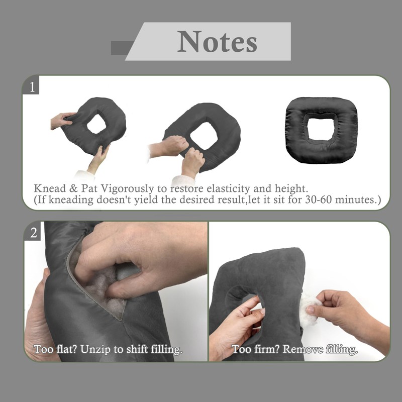 Ear Piercing Pillow for Side Sleepers with Ear-Shaped Hole for