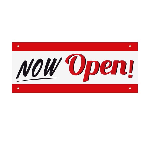 Now Open Sign Banner, Business Open Flag Now Open Vinyl