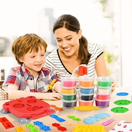 EPANO 41pcs Máquina de Hamburguesas de Juguete para Niños, Juguetes de Cocina para Niño con 12 Plastilinas de Diferentes Colores Regalo para Niños