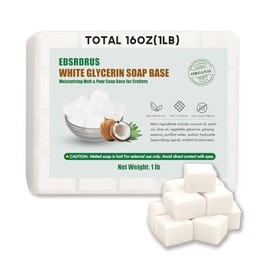 EDSRDRUS- Jabón de glicerina sin aroma de 1 lb, base de jabón para derretir y verter, hecho a mano y humectante, para manualidades                    