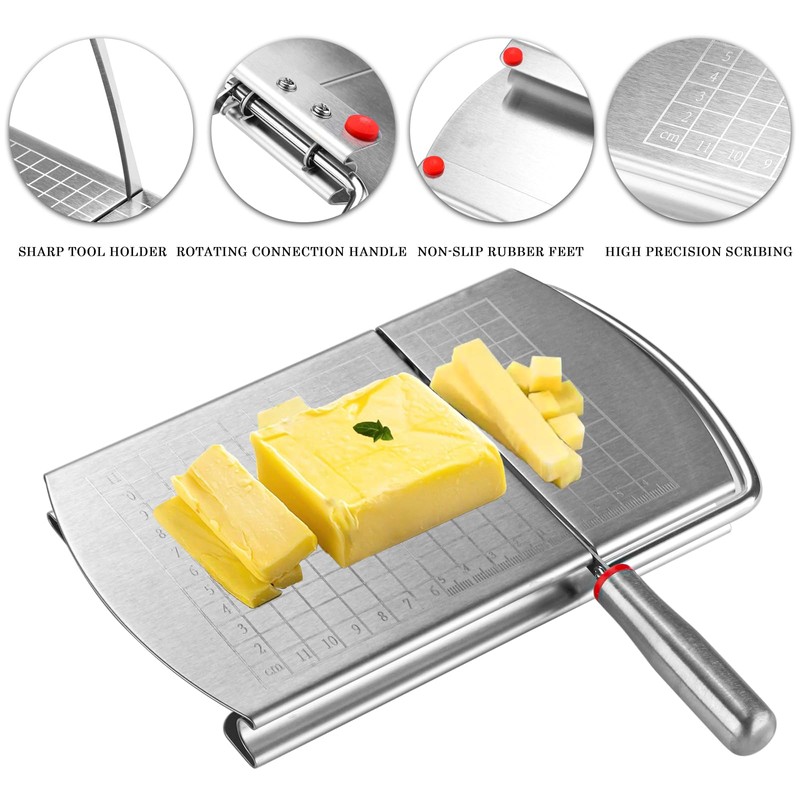 SmileBear Cheese Slicer Cutter Stainless Steel Cheese Cutter Board with