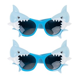 Nereds 2pcs Shark Glasses Plastic Shark Animal Kids Sunglasses Party Eyewear Costume Funny Hawaiian Sunglasses for Party Favors Summer Beach Holiday Child Birthday