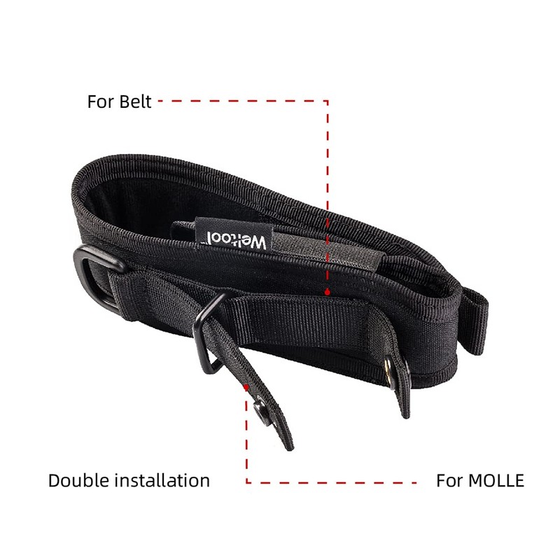 Weltool FH7 Nylon Torch Holster with Elastic Band, Hook and
