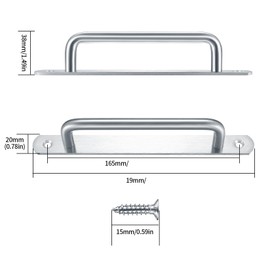 YITYDaMai Pack of 2 Sliding Door Handles, Stainless Steel Door Handles, Barn Door Handles, Sliding Door Handle with Plate, Garden Door Handles for Cabinet, Barn Door, Sliding Doors, Shed Door Handles