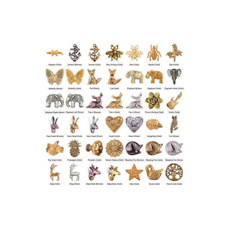 ETHNICITI Butterfly Gold Metal Vintage Knob Pull Handle Drawer Cupboard