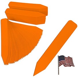TAGKRAFTERS 4" x 5/8" Orange Premium Pot Stakes - 400 Pcs - Plastic Plant Tags and Labels - Nursery Garden Tree Labels Waterproof Writeable | Made in The USA |