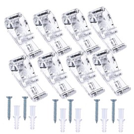 Roman Blind P Clips Plastic Child Safety P-Clips for Cord Clear Roller Blind Clips for Vertical and Roman Roller Curtain Ball Chain Cord Control 8 Sets with 8 Screws and 8 Plastic Pillars.