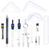Outus 13 Pcs Geometry Set for Students Math Protractor Compass