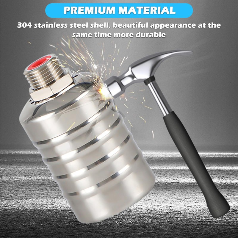 2PCS Stainless Steel Mini Floating Ball Valve, Automatic Water Level