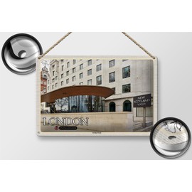 Femer Tin Sign Cities London Scotland Yard UK 30 x 20 cm