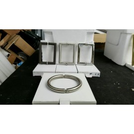 THE SHOWER DOOR SHOWER DOOR HANDLES ( MITER HANDLES ).ALL FINISHES BLK,PN, BB, BN, ORB, CH, GOLD