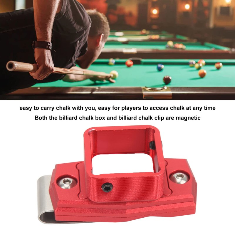 Pool Chalk Clip, Superior Durability Billiard Chalk Holder Aluminum Alloy