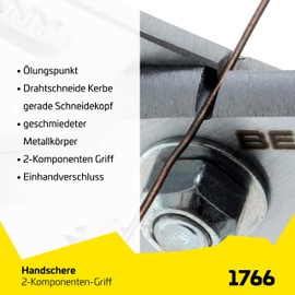 Berger 1766 Hand Scissors with Dual Component Handle and Wire Groove