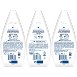 Dove Body Wash Variety 3-Pack – Hydrate, Fresh Care, and Gentle Pamper, 15.22 Oz Ea